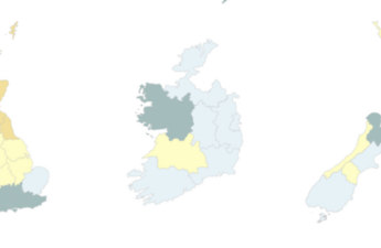 Maps of England, Ireland and New Zealand